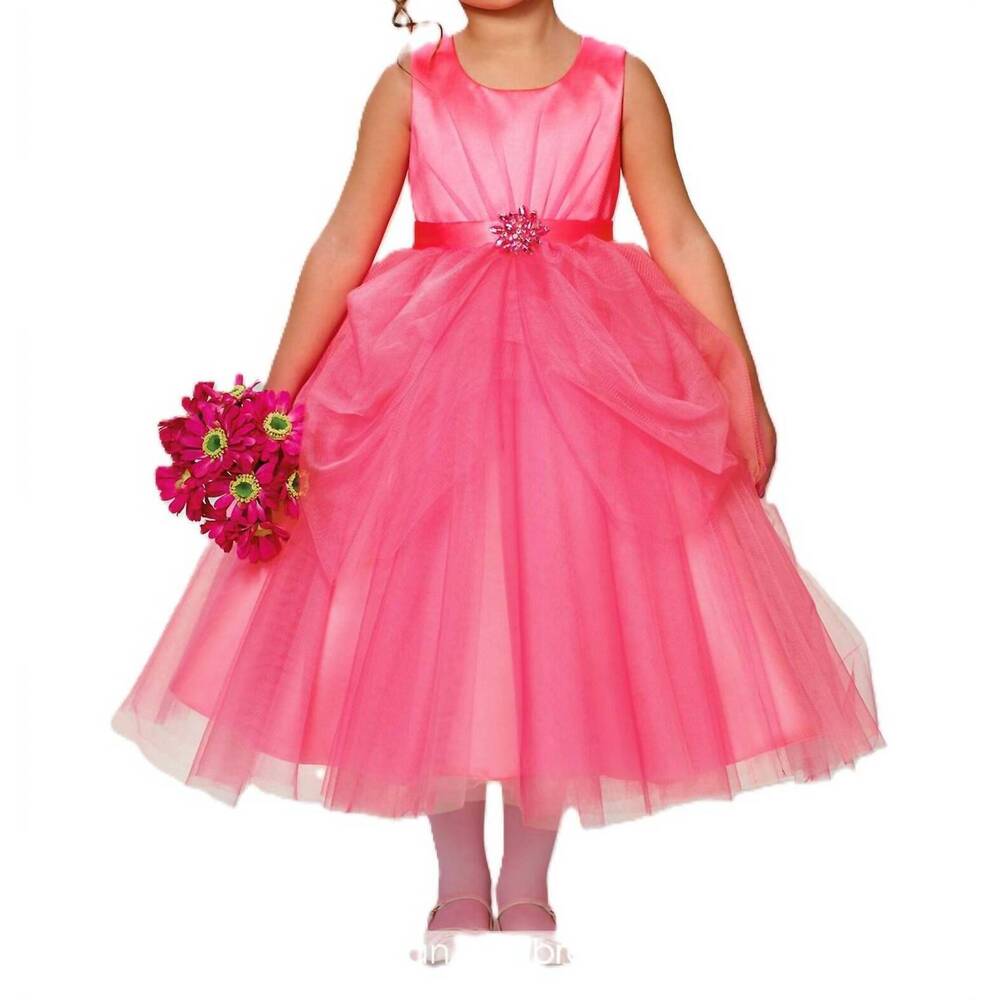 NEW JOAN CALABRESE toddler jewel center formal tulle dress in hot pink
